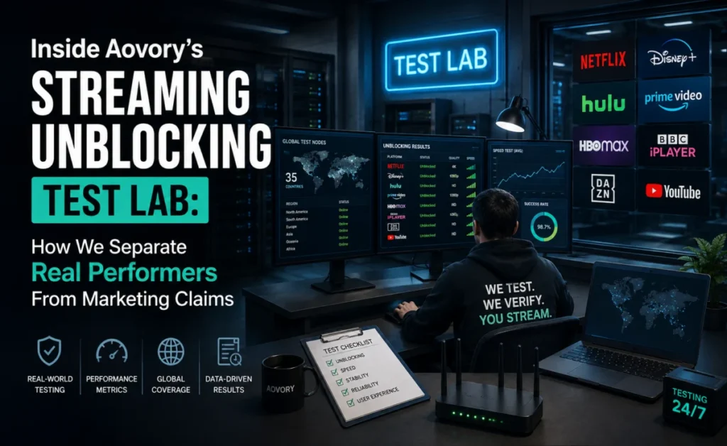 Inside Aovory's Streaming Unblocking Test Lab: How We Separate Real Performers From Marketing Claims