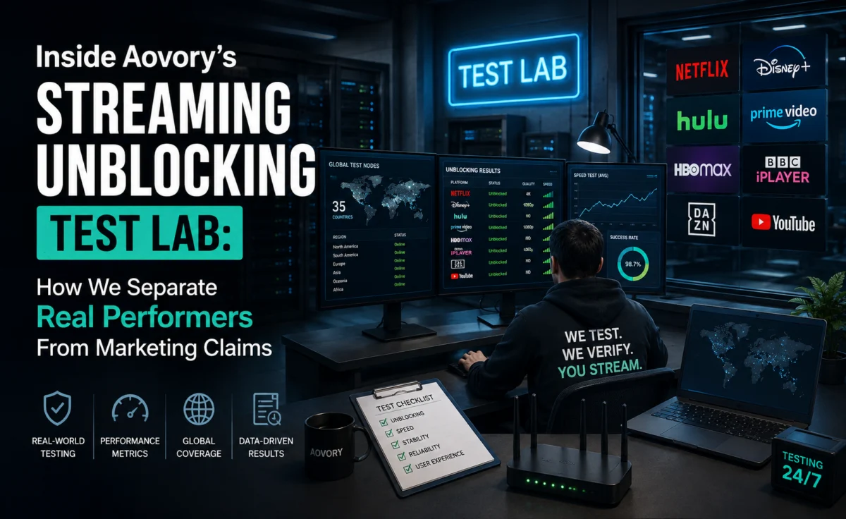 Inside Aovory's Streaming Unblocking Test Lab: How We Separate Real Performers From Marketing Claims